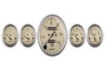 5 PC. GAUGE KIT, 3-1/8" & 2-1/16", MECH. SPEEDOMETER, ANTIQUE BEIGE